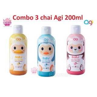 Combo 3 chai sữa tắm gội agi 2 in 1 cho bé 200ml