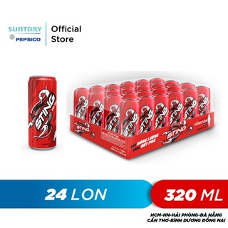 Thùng 24 Lon Nước Tăng Lực Sting Dâu (320ml/lon)