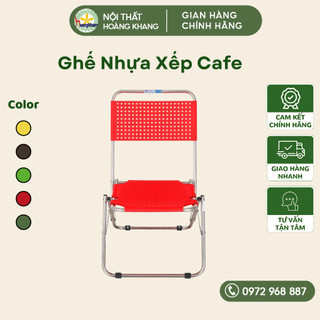 Ghế nhựa cafe giá rẻ, ghế xếp tựa lưng 70cm-86cm gấp gọn tiện lợi