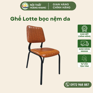 Ghế cafe giá rẻ, ghế Lotte nệm nhà hàng, ghế cafe khung sắt bọc nệm da