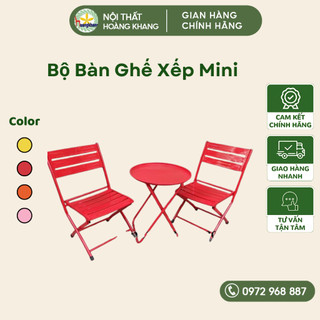 Bộ bàn ghế xếp mini-combo 2 ghế và 1 bàn xếp, bàn ghế ban công, sân thượng