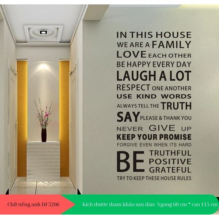 Decal dán tường chữ tiếng anh
