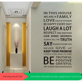 Decal dán tường chữ tiếng anh