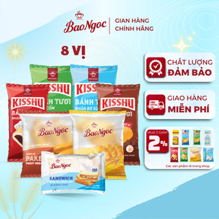 Bánh mì tươi bảo ngọc nhân ngọt gồm bánh mì cốm, socola, đậu đỏ, sữa chua, bơ sữa...