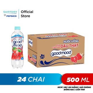 Thùng 24 Chai Nước Uống Vị Dâu Goodmood (450ml/chai)