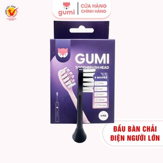 Đầu bàn chải điện Gumi hộp 3 đầu bàn chải hộp 3 lông chải mềm mại có 2 màu đồng bộ với máy