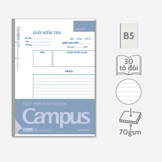 Giấy Kiểm Tra Campus Không Chấm Dạng Vở TPN-B5L30 - Dòng Kẻ Ngang 30 Tờ Đôi 