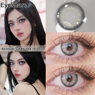 Lens mắt 2 cái 1 cặp Kính áp tròng mini 14.0mm lens xám chủng tộc hỗn hợp ống kính