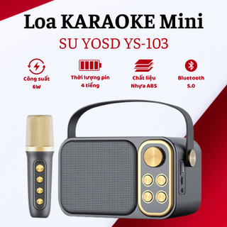 Loa bluetooth mini ys-103 kèm 1 micro karaoke không dây công suất 6w - âm bass - bảo hành 12 tháng