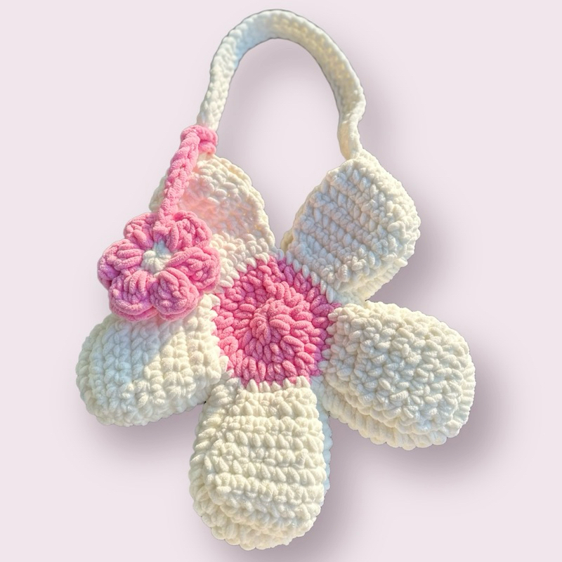 ✿ 𝘽𝙡𝙤𝙤𝙢 𝙁𝙡𝙤𝙬𝙚𝙧 𝘽𝙖𝙜  ✿ Túi hoa cúc len nhung đũa