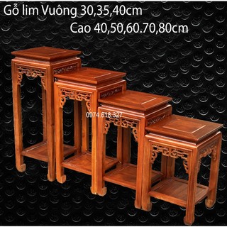 Đôn chiện vuông kê phòng khách gỗ lim cao 40,50,60,70,80cm