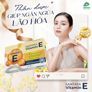 Viên Uống Đẹp Da Vitamin E Thiên Nhiên Giảm Nám Tàn Nhang, Làm Chậm Lão hoá, Giảm Rụng Tóc, Sáng Da Santafa Hộp 30 Viên