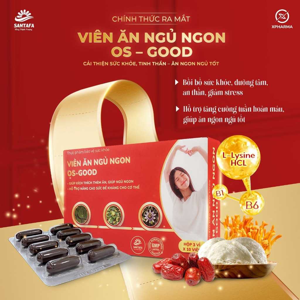 Viên Uống Ăn Ngủ Ngon Hỗ Trợ Ăn Ngon Miệng, Giúp Ngủ Ngon, Sâu Giấc, Giảm Căng Thẳng Mệt Mỏi Santafa Hộp 30 Viên