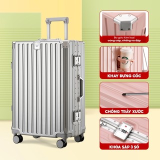 VALI KHUNG NHÔM NV SIZE 20 INCH & 24INCH & 29INCH CAO CẤP BO 4 GÓC  BẢO HÀNH 10 NĂM