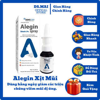 Xịt Mũi Alegin Spray Giảm Chảy Mũi Nghẹt Mũi Hắt Hơi Cho Trẻ Không Corticoid Không Chất Co Mạch