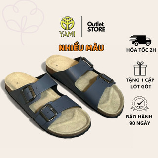 Dép đế trấu hai quai ngang, Dép birken đế trấu hai quai có khóa Atrium, Dép hàng hiệu xuất dư YAMI shop