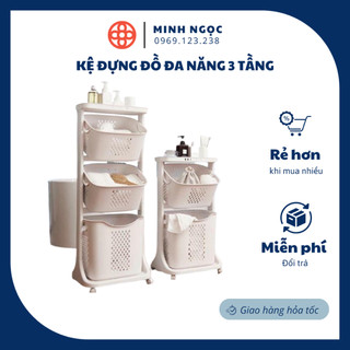 Kệ đựng đồ đa năng 3 tầng nhựa, kệ 3 tầng có bánh xe hãng Việt Nhật
