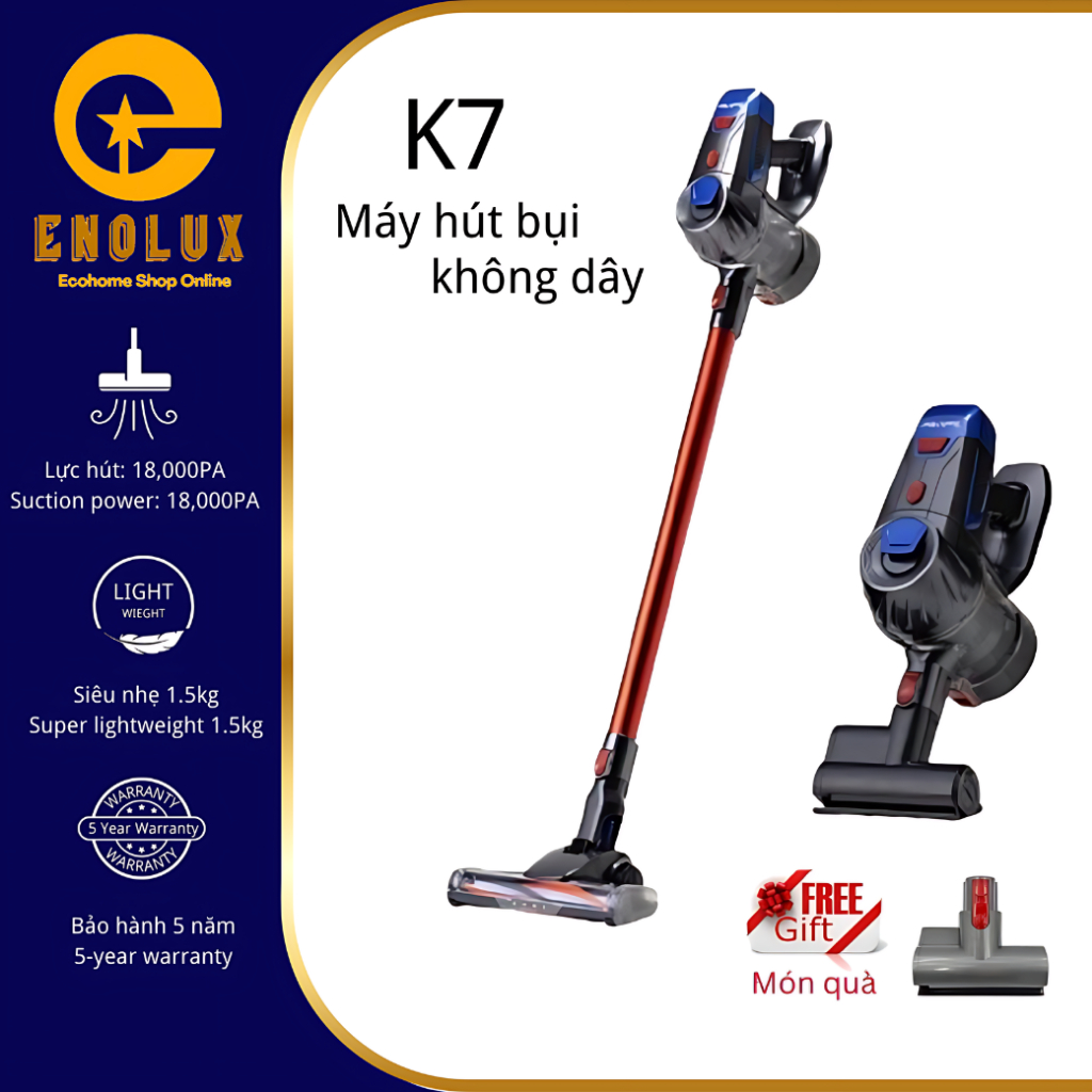 Máy hút bụi không dây ENOLUX K7 / K9  hoàn toàn mới. Máy hút bụi gia đình. Máy hút bụi cầm tay.