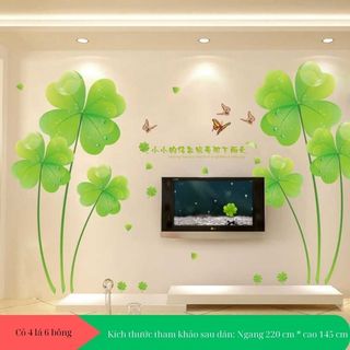 Decal dán tường hoa 4 lá