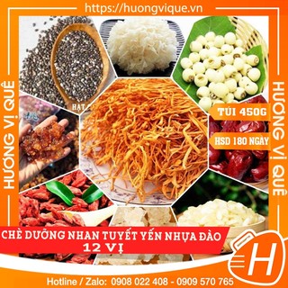Chè dưỡng nhan tuyết yến nhựa đào 12 vị - túi 450gr
