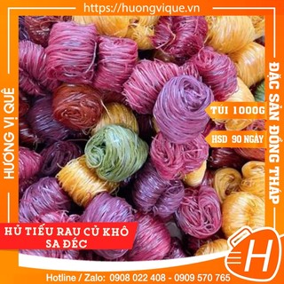 Hủ tiếu rau củ ngũ sắc khô sa đéc - túi 1000g - đặc sản đồng tháp