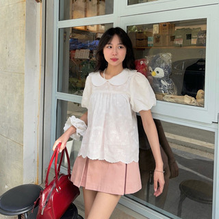 Sixi - Áo babydoll cổ lá sen cách điệu tay bí Bobbie