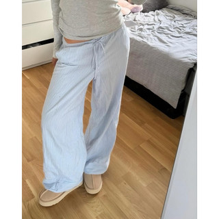 Quần sọc xanh cạp chun trễ Summer Blue Striped Pants