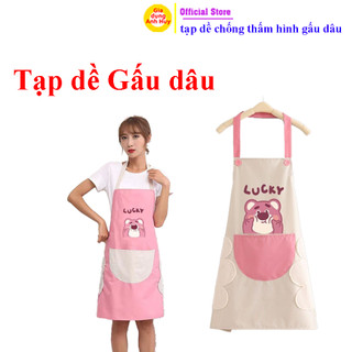 Tạp dề nấu ăn pha chế hình gấu cute hàn quốc chống thấm nước - GDAH