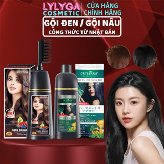 Dầu gội phủ bạc GELISSA 500ml 400ml Lược nhuộm tóc thông minh đen nâu thảo dược nhuộm tóc đen nâu tại nhà GD05