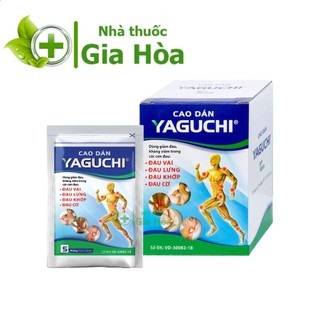 Cao dán thảo dược giảm đau Yaguchi giúp giảm đau vai, đau lưng, đau khớp, đau cơ (Gói 5 miếng)