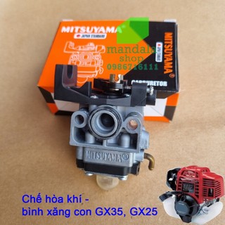 Chế hòa khí - bình xăng con mitsuyama máy cắt cỏ 4 thì gx35, gx25