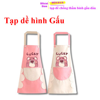 tạp dề nấu ăn pha chế phục vụ đa năng hàn quốc hình gấu cute chống thấm nước - Movava