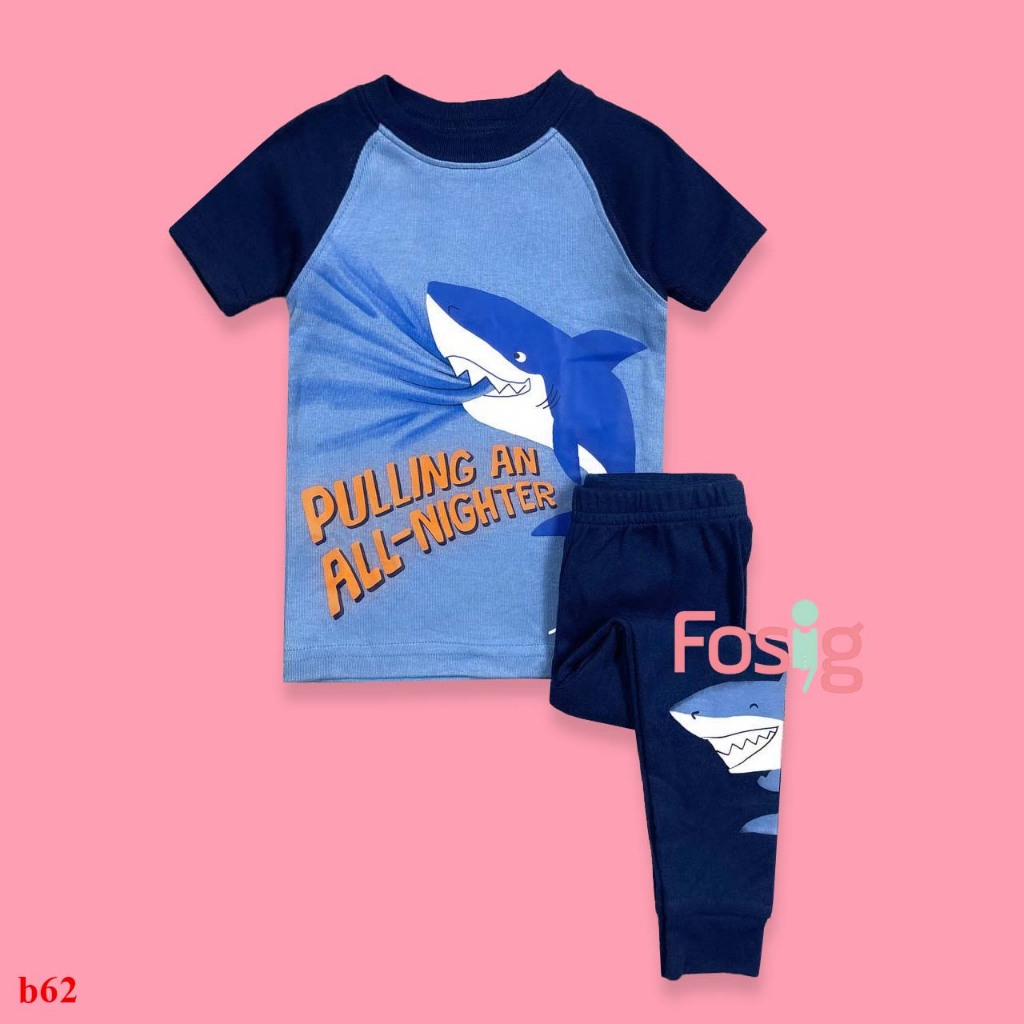 [8-19kg] Set Đồ Bộ Dài Bé Trai Cter - Navy Xanh Cá Mập B62