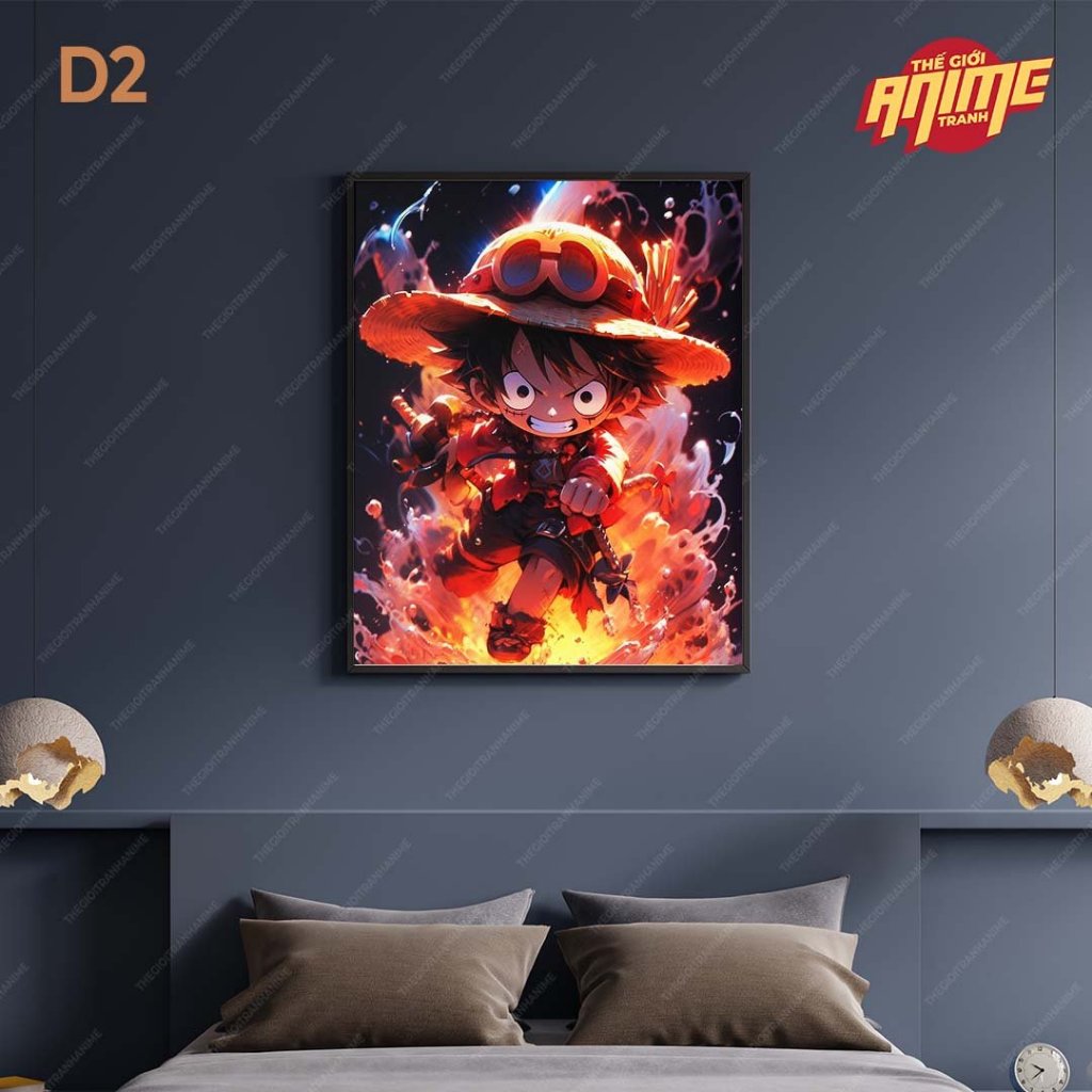 Tranh Luffy cute tráng gương siêu bóng, Tranh luffy ngầu/Luffy Gear 5/Luffy Gear 5 Led