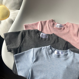 (1 ÁO KÈM 2 NƠ) DONI DEROSE BABYTEE - Áo Thun Trơn Form Baby Cổ Tròn Chất Gân Cotton Mềm (2 SIZE)