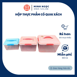 Hộp thực phẩm có quai xách, zoăng silicon chống tràn tiện lợi 6628 VN