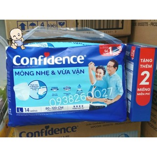 Tã quần Confidence dành cho người già Mỏng Nhẹ M16/L14+2 miếng mới