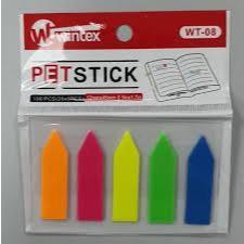 Set 10 vỉ Giấy Nhớ Nhựa Mũi Tên 5 Màu Pet Stick WinTex Giấy note giấy phân trang