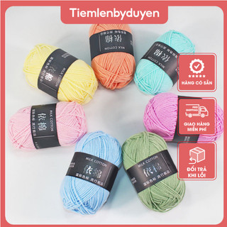  Len Milk Cotton 50g Baby Bảng 1- 86 Màu . Cuộn Len Sợi Cotton
