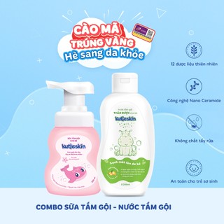 Combo sữa tắm gội và nước tắm gội cho bé kutieskin - kkt01, stk01