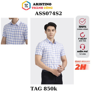 Áo sơ mi ngắn tay Aristino mềm mát ít nhăn form slim ASS074S2