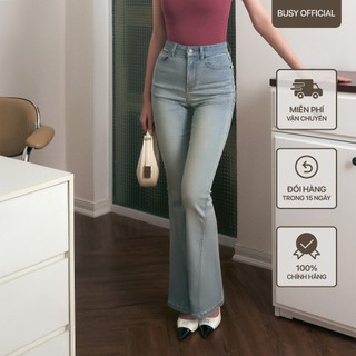 Quần Jeans Ống Loe Ghép Thân Nữ BUSY Jeans Mềm Co Giãn QJL4