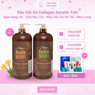 Dầu Gội Xả Collagen Keratin Yuki ShopXinh+ Giảm Rụng Tóc Kích Mọc Tóc Phục Hồi Tóc Hư Tổn Mềm mượt