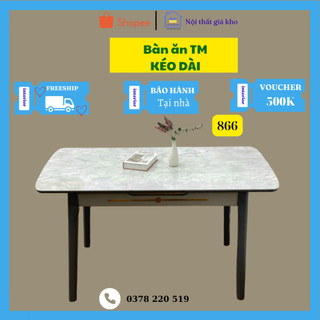 Bàn ăn thông minh mặt đá ceramic bóng kéo dài 1m1-1m4