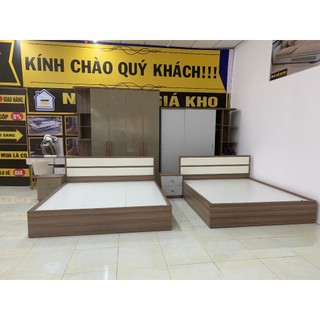 Giường ngủ MDF gỗ công nghiệp phủ melamine - Nhiều màu - Hàng loại 1