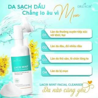[tặng 1 nạ thủy tinh] Sữa Rửa Mặt Bạc Hà Kiềm Dầu DrLacir