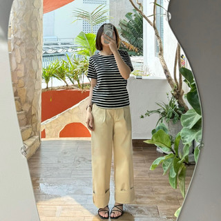 [ FINAL SALE ] ÁO THUN SỌC ĐEN CỔ THUYỀN