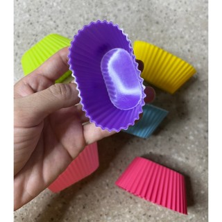Khuôn cup silicon hình oval 7cm (cupcake, bánh da lợn, bánh bột lọc)