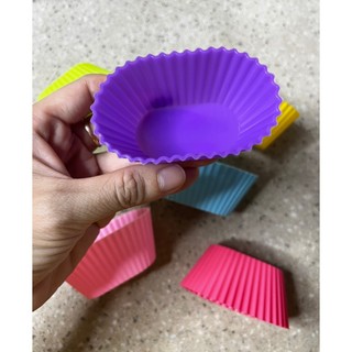 Khuôn cup silicon hình oval 7cm (cupcake, bánh da lợn, bánh bột lọc)