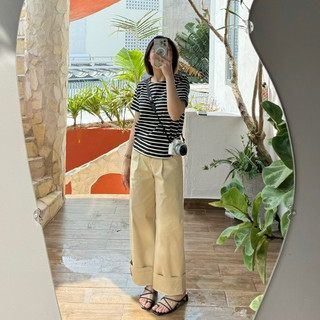 [ FINAL SALE ] ÁO THUN SỌC ĐEN CỔ THUYỀN